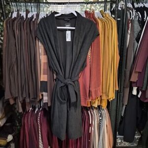 NWT Oat Belted Long Vest